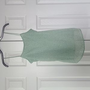 Sparkly Sheer Mint Green Tank Top By Free People. Sz S/P